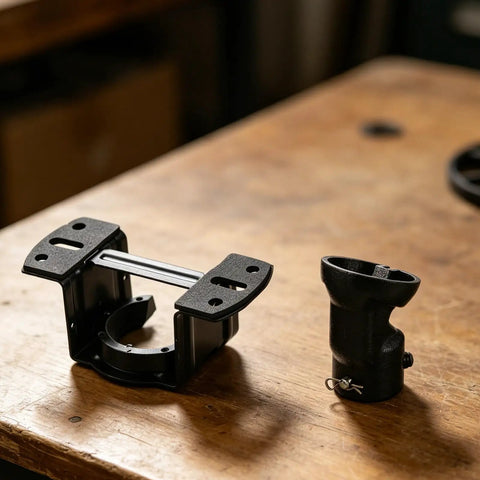 Heavy Duty Steel Ceiling Fan Mounting Bracket For Sloped And Vaulted Ceilings, Black Metal Bracket With Wide Angle Adaptability