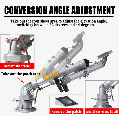 360 Degree Rotating Sprayer With Zinc Alloy Build Adjustable Nozzle Water Saving Pro Grade Tech For Crops And Lawns Delivers Even Coverage For Your Yard Includes 1.2M Bracket conversion angle adjustment