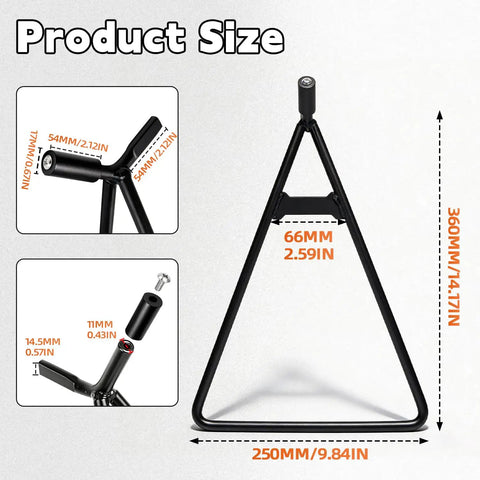 Two Pack Universal Dirt Bike Triangle Stand For 80 To 500cc Motocross Enduro Supermoto Pit Bikes Durable Iron And Aluminum Side Kickstand for easy measurements