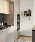 Kitchen with Whimsical Woodland Fantasy Peel And Stick Wallpaper In Cream And White No Mess Removable Wall Covering Easy To Reposition