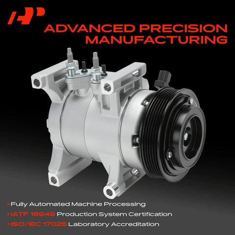 Heavy Duty AC Compressor With Clutch Assembly For Jeep Grand Cherokee WK2 3.6L 2016 to 2022 close-up view showing design and connections.