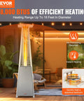 Pyramid Propane Patio Heater With Wheels 48000 BTU Outdoor Heater With Quartz Glass Tube in a modern backyard setting