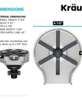 Skip The Scrub Stainless Steel Glass Rinser For Kitchen Sink Attachment dimensions diagram, measuring 5 3/4" height and 5 1/2" length.