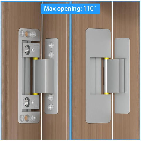 Ultra Thin Concealed Door Hinges 2 Pack For Secret Doors Invisible Hinges That Are Adjustable Quiet And Smooth Hidden Door Hardware