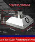 Heavy Duty Stainless Steel Square Fume Hood 400X400Mm Top Shelf Industrial Smoke Extractor For Welding And Cutting 4 Inch Vent, square design