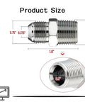 Three Pack Hydraulic Hose Adapter Fittings One Half Inch JIC 37 Degree Male To One Half Inch NPT Male Straight Fittings With Protective Caps Heavy Duty Carbon Steel For High Pressure And Corrosion Resistance size diagram, 1/2 inch threads