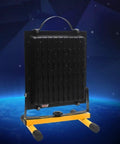 JUDYSSY Led Flood Light Emergency Portable Searchlight Mobile Portable Chargin, White Light,150w on a yellow stand against a starry background.