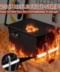 Ultra Durable 6400 Degrees Fahrenheit Fireproof Document Safe Box With Lock Portable File Organizer With Reflective Strips