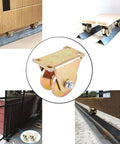 4 Pack 2 Inch V Groove Wheel With Bracket Heavy Duty Sliding Gate Wheel For Barn Doors Industrial Carts And Wire Rope Rail Supports Up To 2500 Lbs Total Load Capacity showcased in various gate and rail applications.