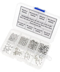 Go-To 304 Stainless Steel Hex Nuts Set Metric M1 To M3.5 Coarse Thread Assortment in clear plastic box, 300 pcs