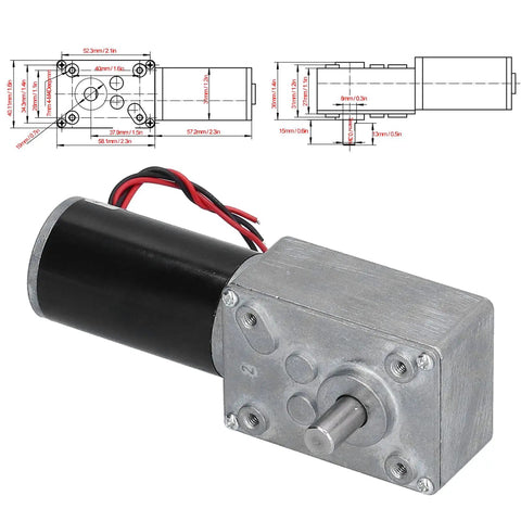 Top Shelf 12V Self Locking Dc Gear Motor Features A Tough Die Cast Aluminum Shell cranking out serious high torque at eighty rpm.