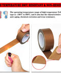 High Temperature PTFE Fabric Tape 1 Inch By 33 Feet And 2 Inch By 33 Feet For Vacuum Sealers And Hand Impulse Sealers Insulation Waterproof Heat Resistant Fiberglass Adhesive Tape being tested for heat resistance with a lighter, showing non-residual properties.