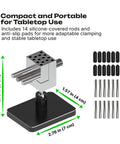 Totally Portable Nifty Mini Table Vise With Quick Swap Clamp, Super Compact Bench Vice for stable tabletop use and adaptable clamping.