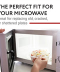 11.25 Inch Microwave Glass Plate Replacement For GE And Samsung Microwaves being placed in microwave