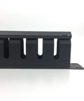 Two Pack Heavy Duty All Metal 1U 19 Inch Cable Manager With 12 Big Slots Horizontal Rack Mount Wire Organizer with cover