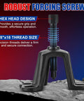Universal Front And Rear Wheel Hub Puller Set For Flange Type Axle Remover Tool with 5/8 x 18 forcing bolt close-up