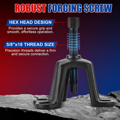 Universal Front And Rear Wheel Hub Puller Set For Flange Type Axle Remover Tool with 5/8 x 18 forcing bolt close-up