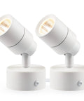 Two Pack LED Indoor Up Lights 3W Spotlight With 3000K Warm White Glow For Plants Artwork And Pictures on a white background