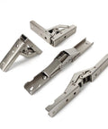 Skip The Fiddly Hardware 90 Degree Locking Folding Bracket Wall Shelf Hinge Drops Right In for a No Sweat Setup, nickel coated steel brackets.
