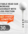 Extra Long Golf Tees 4 Or 5 Inch Pack Of 30 Unbreakable 5 Prong Pro Grade Durable Plastic Construction Driving Range Tees Display