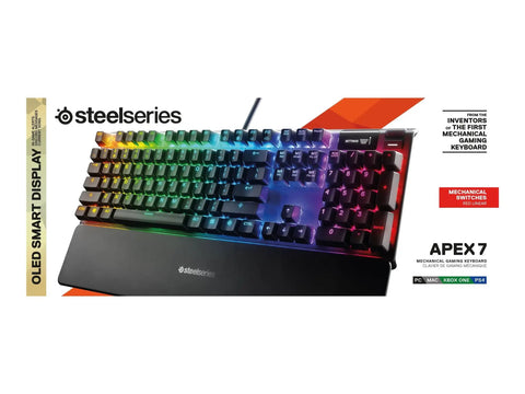 Top Shelf Mechanical Gaming Keyboard Featuring Heavy Duty Aluminum Chassis And Smart Display For Live Game Stats Discord Chats And Spotify Tracks, RGB lighting, compact layout.