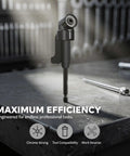 6 Pcs Right Angle Drill Attachment Set With 105 Degree Adapter And Flexible Shaft For Screwdrivers, Heavy Duty Chrome Vanadium Steel L Wrench Plus Impact Sockets To Reach Tight Spots Like A Pro, black angle adapter on workbench