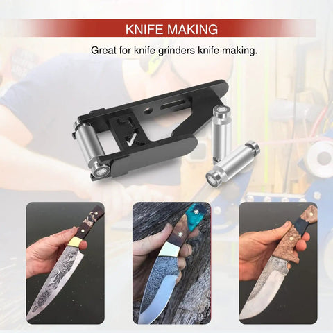 2x72 Small Wheel Holder Set With 5 Diameters For Knife Making, 7.8In Overall Length, 65MM Wide Rollers, knife grinder display