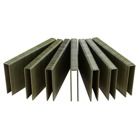 16-Gauge Medium Crown Construction Staples For Glue Collated DIY Projects 2 Inch Galvanized Steel 10,000 Count Indoor Outdoor Use For Sheathing Roof Decking Subfloors Heavy Duty Stapling CS16-210K with visible staple rows