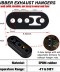 Universal Exhaust Hanger Removal Tool And 4 Holes Rubber Kit with EPDM material and size details, heavy-duty muffler removal tool
