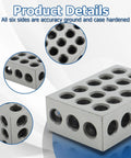Amazon WFLNHB 1-2-3 machinist block, steel, 1 x 2 x 3 in with 23 holes