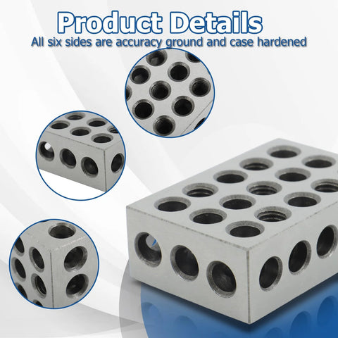 Amazon WFLNHB 1-2-3 machinist block, steel, 1 x 2 x 3 in with 23 holes