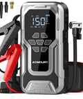6000A Jump Starter With Air Compressor And 150 PSI Tire Inflator featuring digital display and clamps