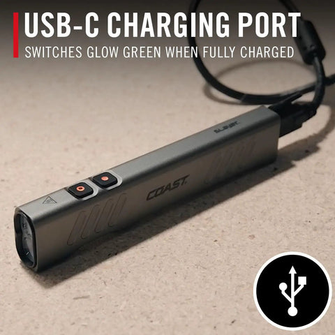 Charging 1000 Lumen USB C Rechargeable LED Flashlight With Red Mode Dual Spotlight And Flood Beam Five Modes MoonGlow Memory Function