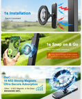 Knockout Magnetic Golf Cart Phone Mount With Heavy Duty Aluminum Bracket shown with strong magnets and phone attachment.