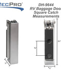 Stainless Steel RV Baggage Door Catch Latch Square 2 Pack With Rubber Base Pad Road Ready Exterior Door Lock dimensions