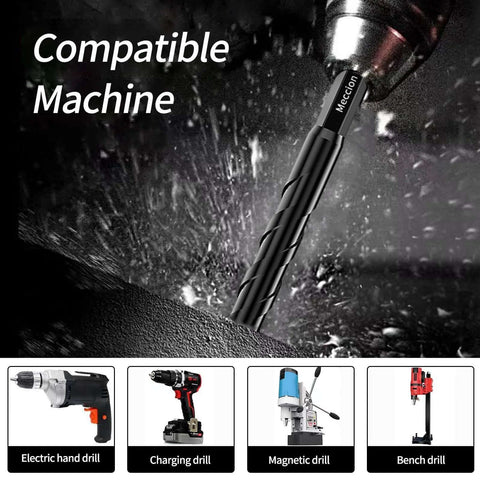 Meccion masonry drill bits set, 1/8 in x 3.6 in, tungsten cross-tip, multi-material, 5 pcs, close-up view