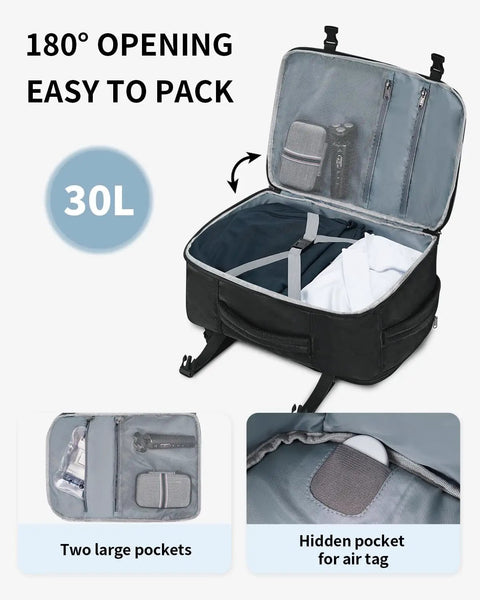 air travel backpack for men Expandable With Trolley Sleeve Lightweight Carry On Daypack Water Resistant Hiking Bag Large Capacity 45L Fits Overhead Bin Top Shoulder straps and back mesh design Best Travel Backpack: How To