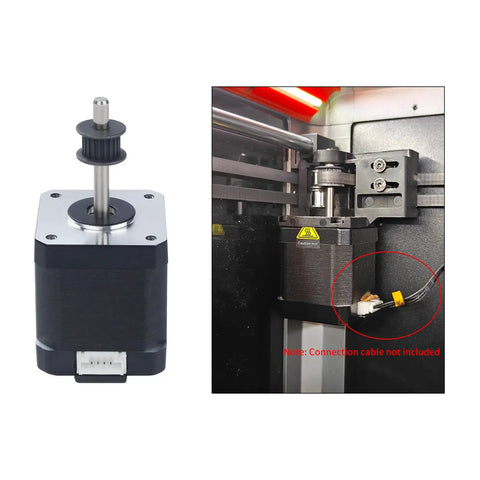 Go To Replacement X Axis Stepper Motor For K1 Max After 2024 Version shown with 20 teeth wheel pulley, installed in 3D printer.