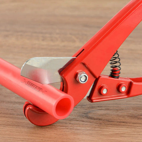 Heavy Duty PEX Clamp Cinch Tool for Three Eighths Inch To One Inch Stainless Steel Clamps Meets ASTM F2098 with Built In PEX Pipe Cutter