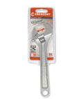 8 Inch Adjustable Wrench With Hex Jaw For Zero Slip Gripping, Chrome Plated Carded Hand Tool in packaging