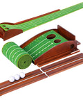 Indoor Putting Green With Auto Ball Return Real Turf Feel Putting Mat, wrinkle-free velvet surface, golf balls included