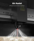Air assist feature of 55W CO2 Laser Engraver And Cutter With 20x12 Inch Working Area Desktop Machine for efficient dust extraction