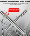 10K NTC Thermistor Waterproof Temperature Sensor Probe With 0.5m Silicone Cable, stainless steel close-up view