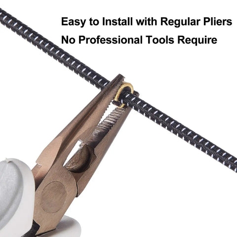 Pliers attaching brass nock from Forty Piece Archery Nock Points Set For Bow String Nocking Point Clips Fits Compound And Recurve Bows