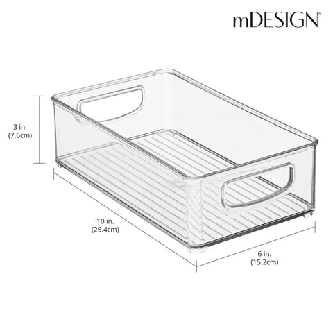 Clear Plastic Bathroom Storage Bins With Handy Handles For Quick Organization In Drawer Linen Closet Cabinet Or Vanity Spaces 2 Pack