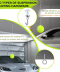 Dnairtly garage parking aid, 2-pack tennis-ball ceiling guide installed with magnetic and screw hooks