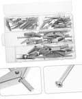 Heavy Duty Toggle Bolts And Wing Nut Kit For Drywall And Hollow Doors, 32 Piece Anchors And Screws Set, silver metal kit