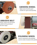 Image showing the Hardcore Mini Belt Sander Workhorse Featuring Seven Variable Speed Controls, All Copper Motor Bench Grinder components.