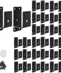 Heavy Duty Black Steel Door Barricade Brackets 32 Pack U Shape Security Reinforcement For 2x4 Lumber in black steel.
