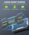 8000A Jump Starter with 160 PSI Air Compressor and 12V Power Bank, large smart screen, information display, diesel
